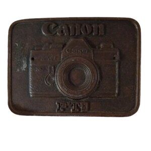 CANON CAMERA Vintage Brass Belt Buckle